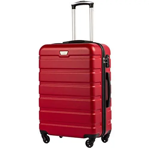 Produktbild: COOLIFE Koffer Premium Koffer Hartschalenkoffer Trolley Rollkoffer Reisekoffer Kofferset Handgepäck mit TSA-Schloss und 4 Rollen (Spinell rot, Handgepäck)