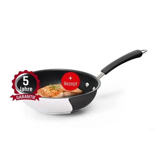 Produktbild: Coolinato Pfanne 20 cm beschichtet Edelstahl Bratpfanne für Gas Ceran Elektro Induktion & Backofen