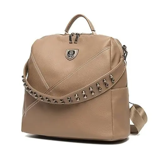 Produktbild: Coolives Damen Rucksackhandtasche Rucksack Tasche Daypack aus PU Leder mit Riemen Schulranzen Schulterrucksack Handtasche Kleine Reiserucksack für Frauen Damentasche Rucksacktasche Mode Backpack Bag