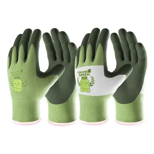 Produktbild: COOLJOB 2 Paar Gartenhandschuhe für Kinder 2-4 Jahre, Kinder Arbeitshandschuhe aus recyceltes Polyester, mit Gummierung (2 Paar XXS)