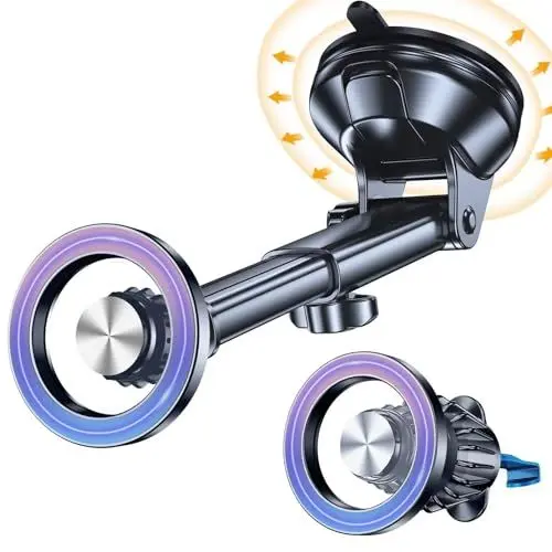 Produktbild: Handyhalterung Auto für MagSafe Autohalterung<strong>Stärkste Absaugung:</strong> Handyhalterung Auto Magnet<strong>Windschutzscheibe+ Entlüftung+ Armaturenbrett:</strong> KFZ Halterung für iPhone 16 15 14 13 Pro Max Samsung (Schwarz)