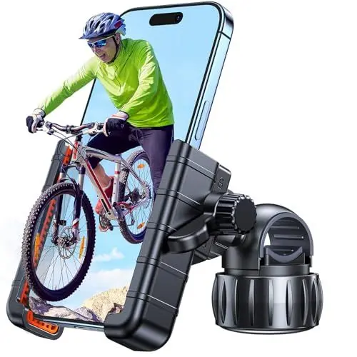 Produktbild: Coolpow Handyhalterung Fahrrad (360° Drehbare,Camera Friendly) Handyhalterung Motorrad (Militär Anti-Shake) Handyhalter Fahrrad für iPhone 16/15/14 Pro Max Plus, Samsung S23, Smartphone