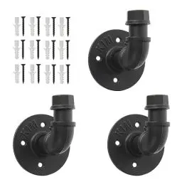 Produktbild: Coolty 3 Stück Vintage Eisenrohr Mantel Hut Haken Industrial Style Robe Handtuchhaken Wand montiert Retro Pipe Hanger Halter Hanging Storage Rack für Robe Handtuch Tasche Antik Home Decor