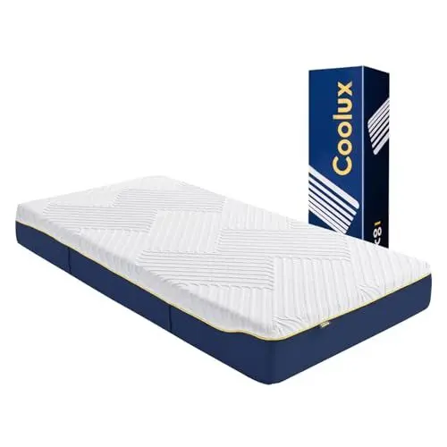 Produktbild: Coolux Sleep Schaum Matratze 90x200 cm Orthopädische 7-Zonen Kaltschaummatratze, Härtegrad 3 (H3), Öko-Tex Zertifiziert, Höhe 18 cm, 3-in-1 Ergonomische Rollmatratze