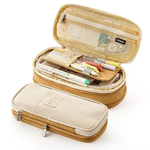 Produktbild: Coolzon Federmäppchen Groß, Erweiterbar Mäppchen Mädchen Teenager mit Großer Kapazität, Federmäppchen Für Kinder Junge Studenten Erwachsene Federtasche Mädchen, Khaki