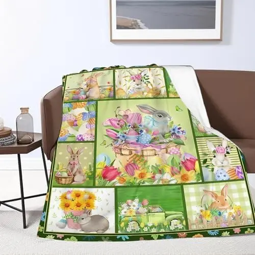 Produktbild: Coonoor Soft Weihnachtsdecke für Bett und Sofa, 125X150cm Sofadecke, Geschenke Für Frauen/Kinder/Männer, Lustige Geschenkideen Weihnachten (Ostern 3, 125 x 150cm)