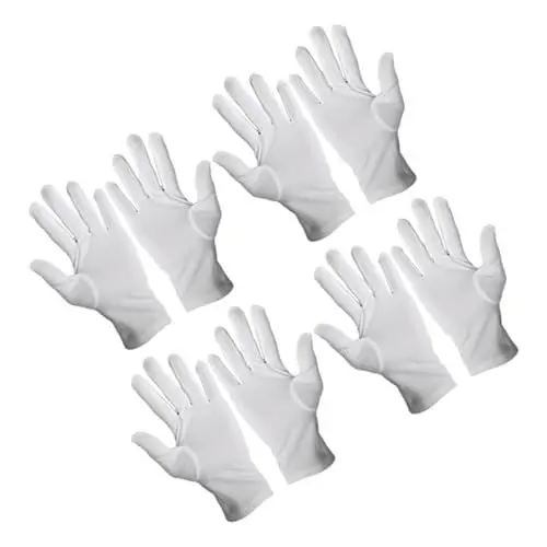 Produktbild: COOPHYA 12 Paare Atmungsaktive Polyesterhandschuhe Schutz und Etikettehandschuhe für Industrie Gartenarbeit und Weiß für Manuelle Tätigkeiten und Anlässe