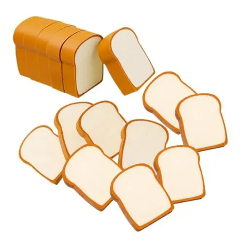 Produktbild: COOPHYA 16 Stück Toast-Brot-Radiergummi Künstliches Toast-Modell Belohnung Partygeschenke Brot-Form-Radiergummis Toast-Förmige Zeichen-Radiergummis -Bleistifte
