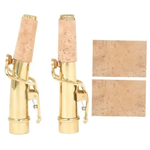 Produktbild: COOPHYA 1 Satz Saxophon Mit Geradem Hals Saxophon Gebogener Hals Sopransaxophonstimme Zubehör Für Sopransaxophon Saxophon Gerader Hals Saxophonhals Gebogen Ersetzen Messing Mundstück