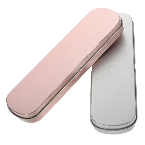 Produktbild: COOPHYA 2st Federmäppchen Aus Metall Stiftebox Metall Stiftebox Blech Etui Für Make-up-Pinsel Kleines Federmäppchen Rechteckiges Federmäppchen Stiftetui Metall Stifthalter Mit Deckel Kind