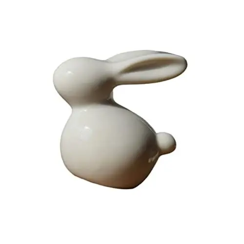 Produktbild: COOPHYA Ostern-miniaturstatue Kaninchendekoration Aus Keramik Kaninchen-Desktop-Ornament Hasenstatue Kaninchen Keramikfiguren Tischdekorationen Tiere Schreibtisch Weiß Kleinkind Pappbecher