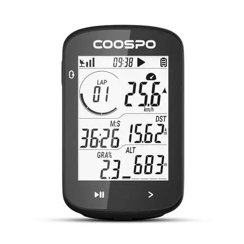 Produktbild: COOPSO Fahrradcomputer Kabellos CS300 Fahrrad GPS Tacho mit 2,6-Zoll LCD, Bluetooth5.0 / ANT+ Ahrrad Computers mit Hintergrundbeleuchtung, Wasserdicht IPX7 Fahrradtacho, 40 Stunden Akkulaufzeit