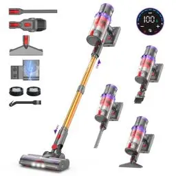 Produktbild: coovy SU7 Akku Staubsauger 580W, 45000Pa Staubsauger Kabellos Bis zu 70 Minuten Laufzeit, Akkustaubsaguer mit Supergroßer Display, Automatikmodus Akkusauger für Teppich Tierhaare Hartböden