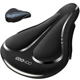 Produktbild: COOWOO Gel Fahrrad Sattelbezug, Fahrradsattel Uberzug, Weich und Bequem, mit Regenschutz Fahrradsattel Überzug mit Extra Dicker Memory-Schaum Polster für Mountainbike (Schwarz)