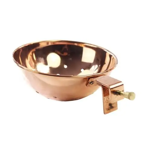 Produktbild: Copper Garden Sieb aus blankem Kupfer I Siebeinsatz für Feuerzangenbowle I Sieb zum Einhängen 17 cm Durchmesser I universell passend für Töpfe & Kessel I Zuckerhuthalter für Feuerzangenbowle