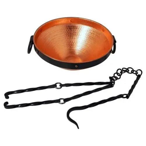 Produktbild: CopperGarden Keltischer Kupferkessel I Kessel aus Kupfer I Topf für Feuerstelle I Kochtopf outdoor I Mit Aufhängung I Kessel für offenes Feuer I Kochen im Feuer I 5L Volumen