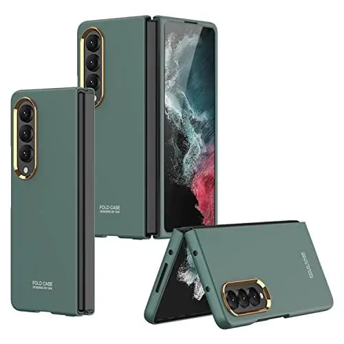 Produktbild: COQUE Hülle für Samsung Galaxy Z Fold 4,Ultradünne vergoldete Rahmenschale,Faltbare Handyhülle für Samsung Galaxy Z Fold4 5G-Grün