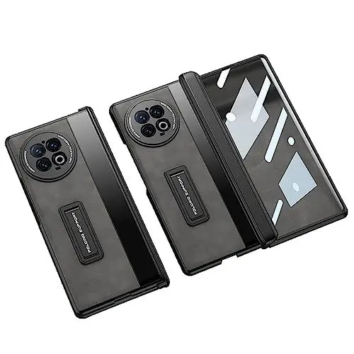 Produktbild: COQUE Hülle für vivo X Fold 2 Ledertasche mit Bildschirmfolie,Magnetisches Faltscharnier All Inclusive,Faltbare Handyhülle für vivo X Fold 2-Grau