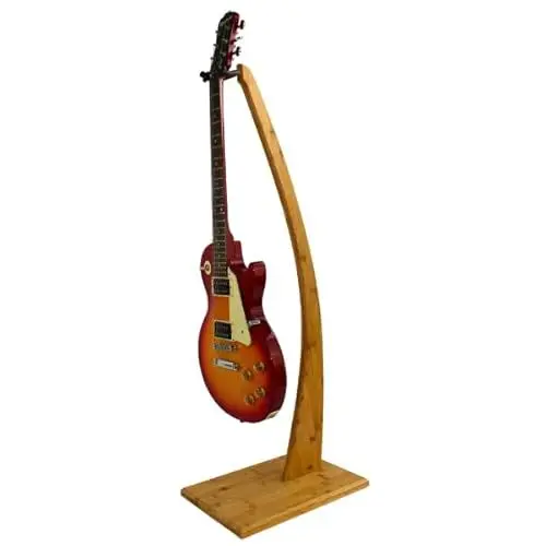 Produktbild: COR Surf Gitarrenständer – Premium-Bodenständer aus Bambus für alle Gitarren und Bässe – Premium-Bodenständer für Elektrik und Akustik