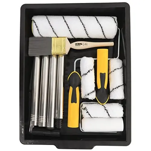Produktbild: Coral 10 Stück Easy Coater Farbroller Pinselset mit Verlängerungsstange 10505