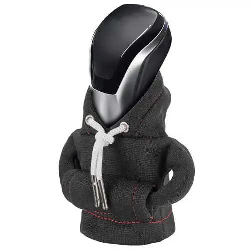 Produktbild: CORATED Schaltknauf Hoodie - Schaltknauf Abdeckung Auto (Mini Hoodie für Gangschaltung) - Schwarzer Überzug für Dekorative Auto-Accessoires - Passend für die Meisten Fahrzeuge