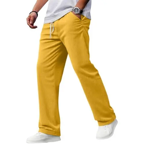 Produktbild: Cordhose Herren Baggy japanische Hose Gelb XL