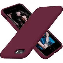 Produktbild: Cordking Designed for iPhone SE Case 2022/2020, for iPhone 7 8 Case, Silicone Ultra Slim Shockproof Phone Case with (Soft Microfiber Lining), 4.7 inch,Plum