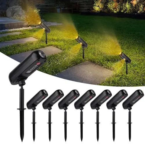 Produktbild: CORESLUX Solarlampen für Außen, 8er Set Solar Gartenleuchten für Außen, IP65 Wasserdicht Solarleuchten Garten, 3000K Warm Licht Solarstrahler für Außen Bäume Garten Hof Gehweg