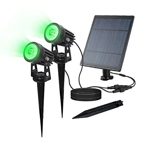 Produktbild: CORESLUX Solar Gartenleuchten Solarlampen für Außen Garten IP65 Wasserdicht Gartenleuchte Solar Gartenbeleuchtung 6000K LED Solarstrahler für Außen Gartenweg Bäume Sträucher (Grün)