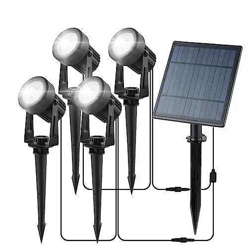 Produktbild: CORESLUX Solar Gartenleuchten Solarlampen für Außen Garten IP65 Wasserdicht Gartenleuchte Solar Gartenbeleuchtung 6000K LED Solarstrahler für Außen Gartenweg Bäume Sträucher (Weiß)