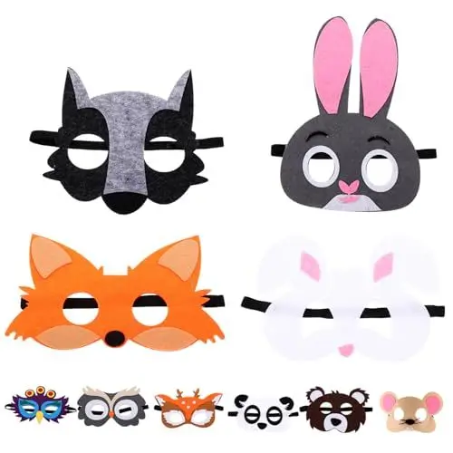 Produktbild: CORHAD Affenmaske Tiermasken Erwachsene 10 Stück Tiermaske Dekoration Partymaske Tiermaske Für Festival Halloween Maske Waldtier Maskerademaske Japanische Maske Dschungeltiermaske Vliesstoff
