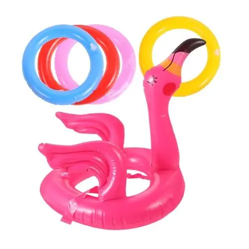Produktbild: CORHAD 1 Satz Aufblasbare Flügel Flamingo Aufblasbares Wurfspiel Ringwurfspielzeug Flamingo-partydekorationen Ring-wurf Wurfringspielzeug Aufblasbares Flamingo-ringwurfspiel PVC