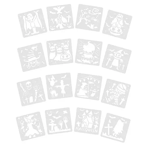 Produktbild: CORHAD Wiederverwendbares Farbschablonen-set 32-teilig Halloween-schablonen Sicheres Robustes Pet-material Für Projekte Zeichenwerkzeuge