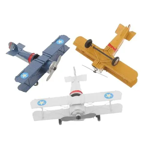 Produktbild: CORHAD Retro Eisen Flugzeug Ornament Modell Kit Metall Handwerk Wohnkultur Vintage Flugzeug Spielzeug
