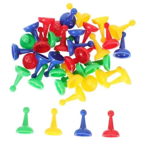 Produktbild: CORHAD 40 Stück Spielsteine Spielmarken Spielfiguren Schach Brettspiele Ludo-brettspiel Spielkomponente Spielzubehör Tischmarker Plastik