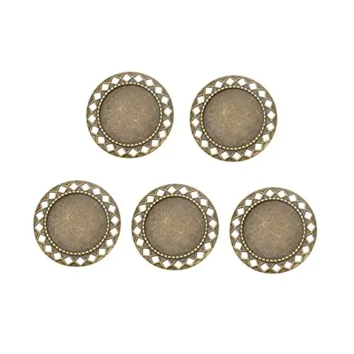 Produktbild: CORHAD 5 Stück Schmuckzubehör Legierungs-basistablett 25 Mm Rund Hohl Brosche Zeit-basishalter Für Die Herstellung Von Schmuck Aus Kunstharz Kamee