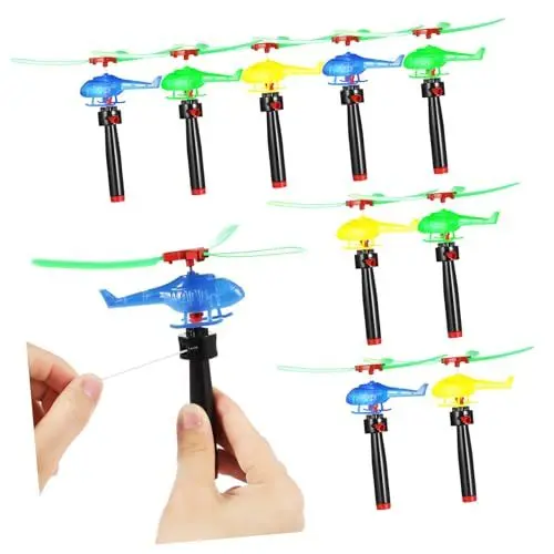Produktbild: CORHAD 9 Stück Hubschrauber Kinderspielzeug Erholung Flugspielzeug Kinder Flugspielzeug Sport Flugspielzeug Handwirbelspielzeug Lustige Flugspielzeuge Partygeschenke Flugzeugspielzeug