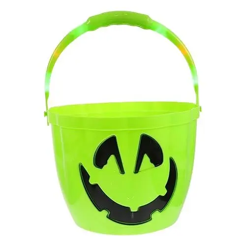 Produktbild: CORHAD Leuchtender Kürbiseimer Süßes Oder Saures Süßigkeitenhalter Für Kinder Led-süßigkeiten-Eimer Eimer Mit Halloween-Motiven Party-süßigkeiten-Eimer Eimer Für Halloween Green Plastik