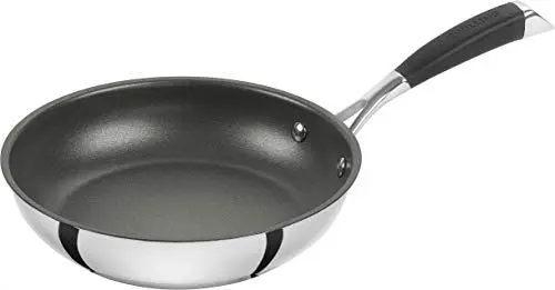 Produktbild: CORNELIA POLETTO BY ZWILLING Bratpfanne, 24 cm, mit 4-lagiger Antihaftbeschichtung mit Diamantpartikeln, 18/10 Edelstahl, für alle Herdarten inkl. Induktion, Silber-schwarz