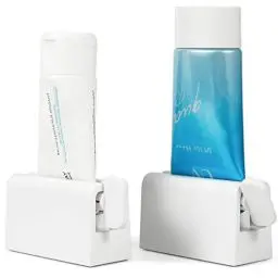 Produktbild: CORNERIA 2pcs Tubenquetscher Plus mit langer Größe 2.8IN - Premium ABS Kunststoff & Silikonpad Tubenpresse für Zahnpasta, Gesichtsreiniger, Handcreme, Sonnenschutz & mehr (Weiß)
