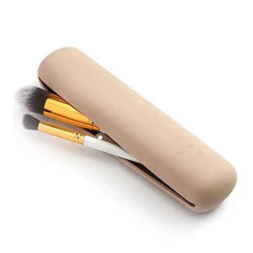 Produktbild: CORNERIA Silikon Makeup Pinsel Halter, Pinsel Kosmetiktasche Portable Reise Make Up Pinsel Tasche, Makeup Pinsel Organizer (Khaki) Bitte erkennen Sie den Händler: B&C Directly