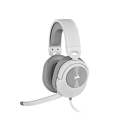Produktbild: CORSAIR HS55 SURROUND Leichtes Kabelgebundenes Multiplattform-Gaming-Headset - Dolby 7.1 Surround Sound - iCUE-Kompatibel - PC, Mac, PS5, PS4, Xbox, Nintendo Switch, Mobile - Weiß
