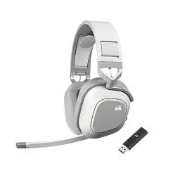 Produktbild: Corsair HS80 MAX Wireless Multiplattform Gaming Headset Mit Bluetooth - Dolby Atmos - Mikrofon in Broadcast-Qualität - iCUE-Kompatibel - PC, Mac, PS5, PS4, Mobile - Weiß