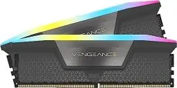 Produktbild: CORSAIR Vengeance RGB DDR5 64GB (2x32GB) DDR5 6000MHz CL30 AMD Expo Intel XMP iCUE Kompatibler Computerspeicher - Grau (CMH64GX5M2B6000Z30)