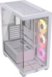 Produktbild: CORSAIR iCUE LINK 3500X RGB Mid-Tower ATX PC-Gehäuse - Gehärtetes Panorama-Glas - Umgekehrte Verbindung Motherboard-Kompatibel - 3X CORSAIR iCUE LINK RX120 RGB-Lüfter Im Lieferumfang Enthalten - Weiß