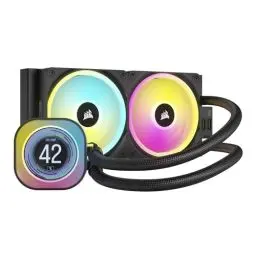 Produktbild: CORSAIR iCUE LINK H100i LCD-Flüssig-CPU-Kühler - 240mm AIO - QX120 RGB-Lüfter - 2,1