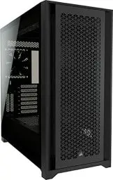 Produktbild: Corsair 5000D Airflow Mid-Tower-ATX-PC-Gehäuse mit Gehärtetem Glas (Frontverkleidung für Hohen Luftdurchsatz, RapidRoute-Kabelführungssystem, Zwei Enthaltene 120-mm-Lüfter) Schwarz