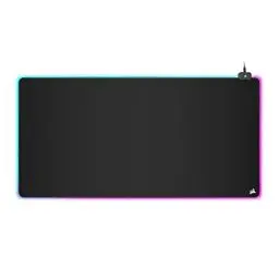 Produktbild: Corsair MM700 RGB Extended 3XL Gaming-Mauspad mit Stoffoberfläche - Oberfläche von 1220 × 610 mm - 360°-DREI-Zonen-RGB-Beleuchtung - USB-Hub mit Zwei Ports - rutschfeste Gummiunterlage - Schwarz