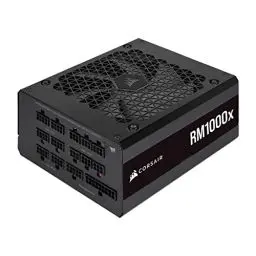 Produktbild: Corsair RM1000x 80 PLUS Gold Vollmodulares 1000 Watt ATX-Netzteil (135-mm-Lüfter mit Magnetschwebelager, Umfassende Kompatibilität, Japanische Kondensatoren, Extrem Schnelles Aufwachen) EU - Schwarz