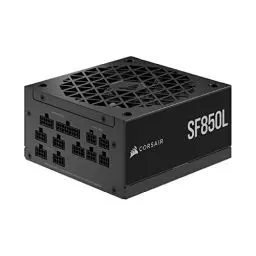 Produktbild: Corsair SF850L Vollmodulares, Geräuscharmes SFX-Netzteil, für ATX 3.0 PCIe 5.0, Leiser 120mm PWM Lüfter, 80 Plus Gold-Effizienz, Null-Drehzahl Modus, 105°C Kondensatoren, 850 Watts, Schwarz